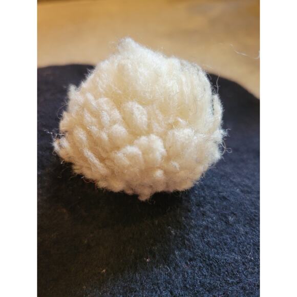 Genuine 60s Basque Boiled Wool Black Beret White Pom Pom Size Small - Picture 2 of 5